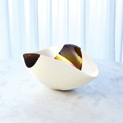 Art Glass Bowls Pleated Bronze Stripe 3