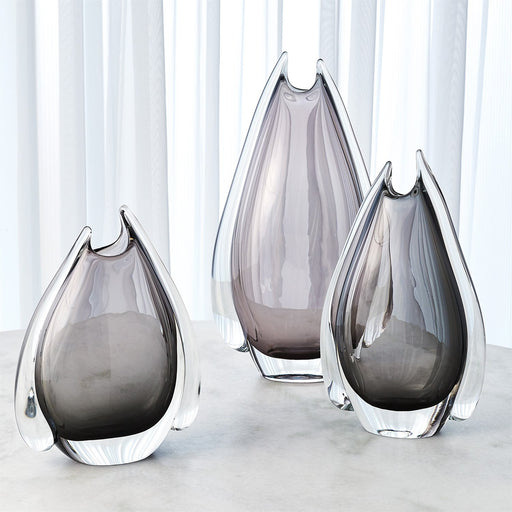 Art Glass Fin Vase Grey 2