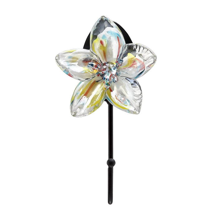 Art Glass Flower Coat Hook- Multicolor by San Pacific International/SPI Home