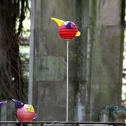 Art Glass Modern Bird Garden Stake