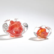 Art Glass Paperweight Modern Sculpture Red