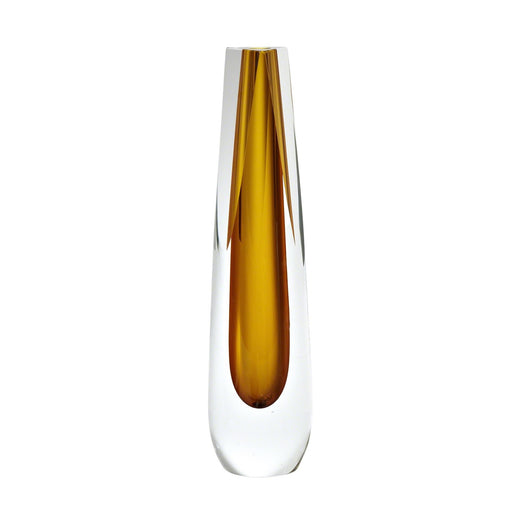 Art Glass Vase Modern Amber Color 2