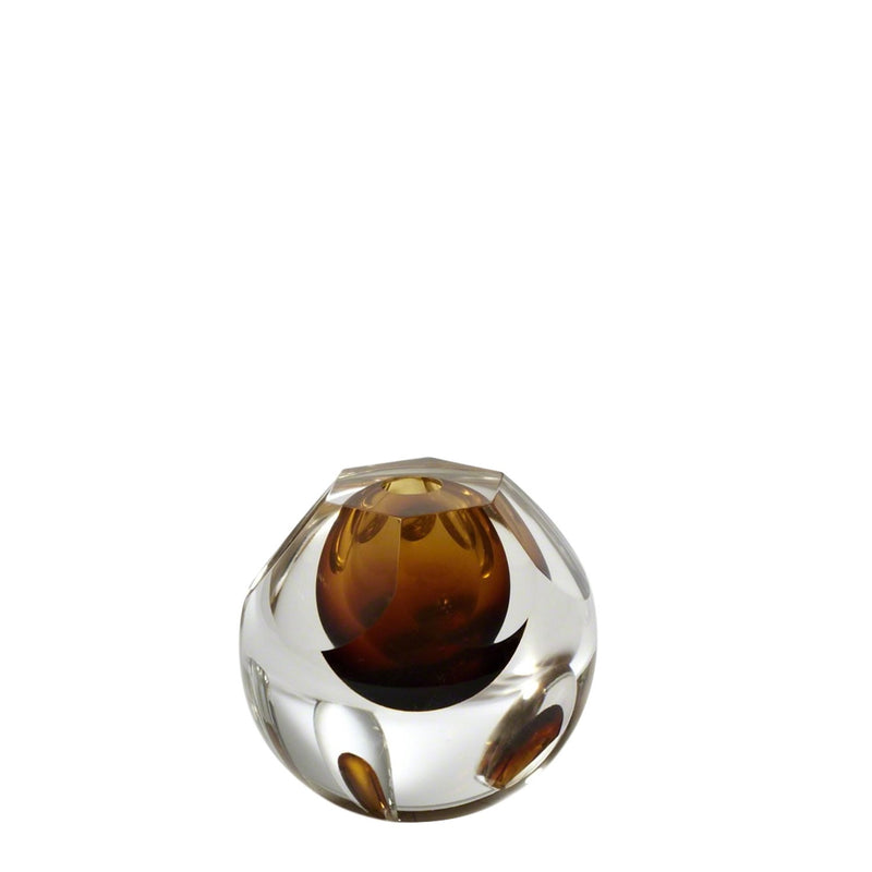 Art Glass Vase Modern Amber Color 5
