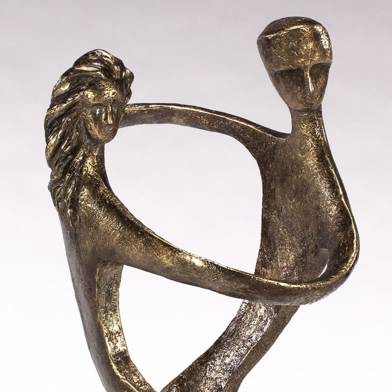 As One - Modern Dancing Couple Floor Sculpture by Artmax- Detail View