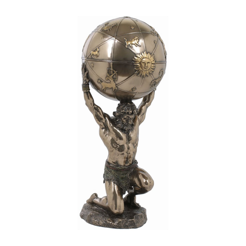 Atlas Holding Globe Trinket Box — AllSculptures