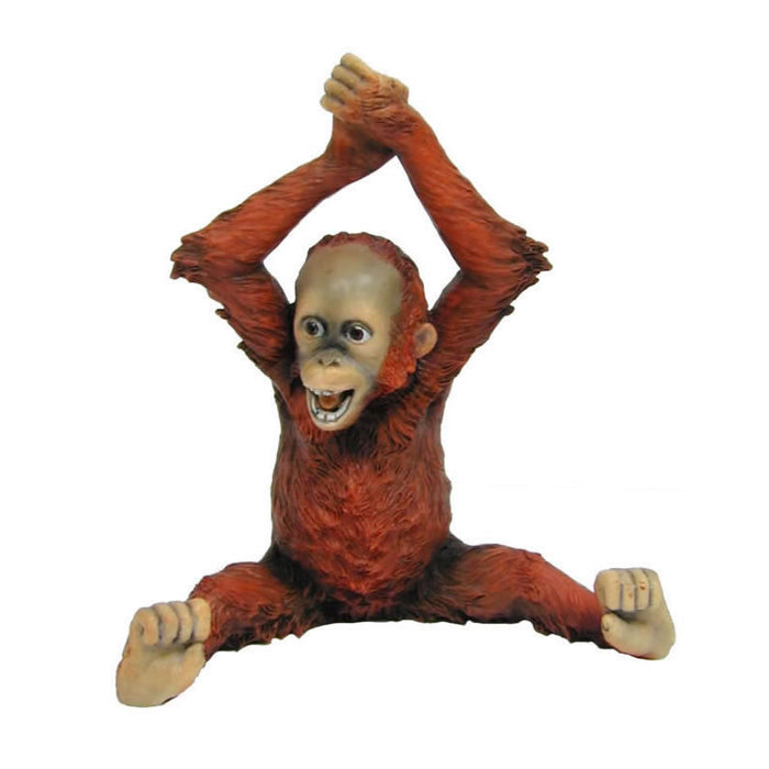 Baby Orangutan Arms Over Head Figurine
