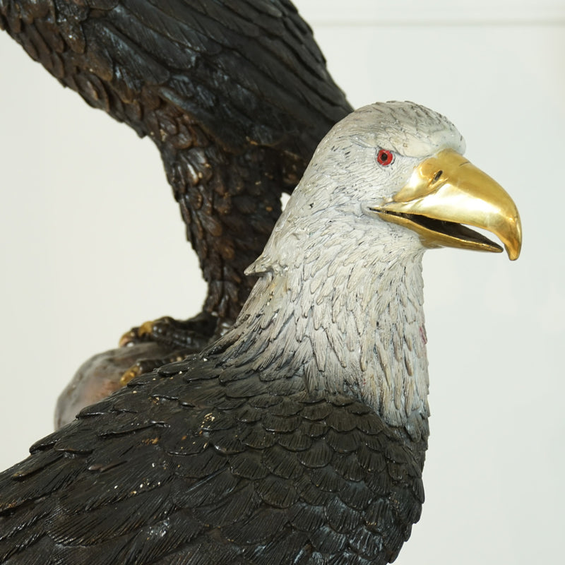 Bald Eagles on Rock Bronze Sculpture
