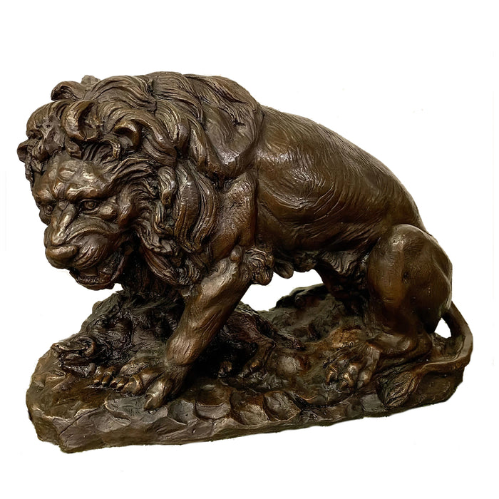 Bronze Lion & Prey Sculpture