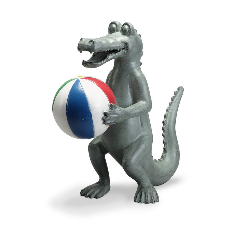 Beach Play Gator with Beach Ball Garden Sculpture by SPI Home