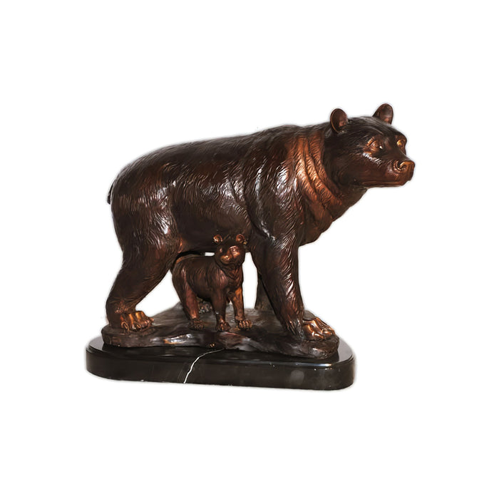 Bear with Cub Bronze Sculpture