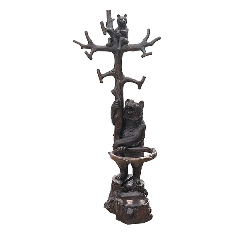Bear with Cub Coat Rack Bronze Sculpture