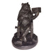 Bear with Pipe Reading Bronze Statue