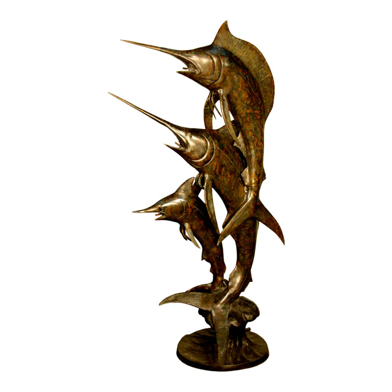 Sailfish & Marlin Trio Bronze Fountain