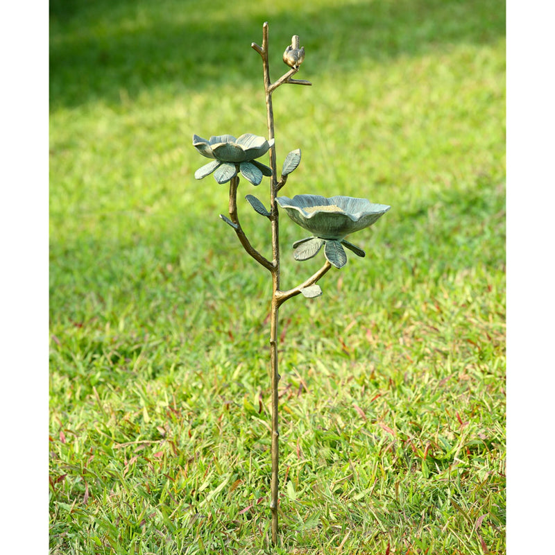 Bird and Flower Birdbath on Stake by San Pacific International/SPI Home