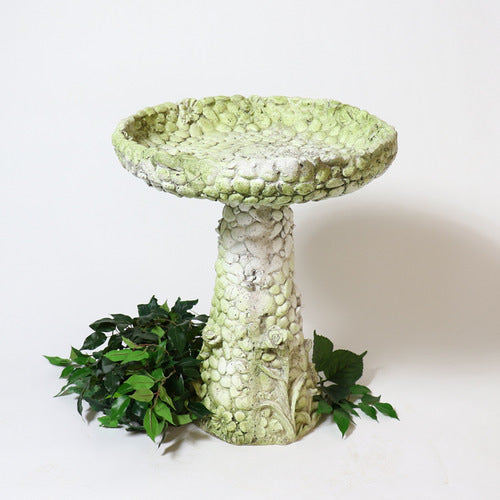 Stone and Flower Bird Bath