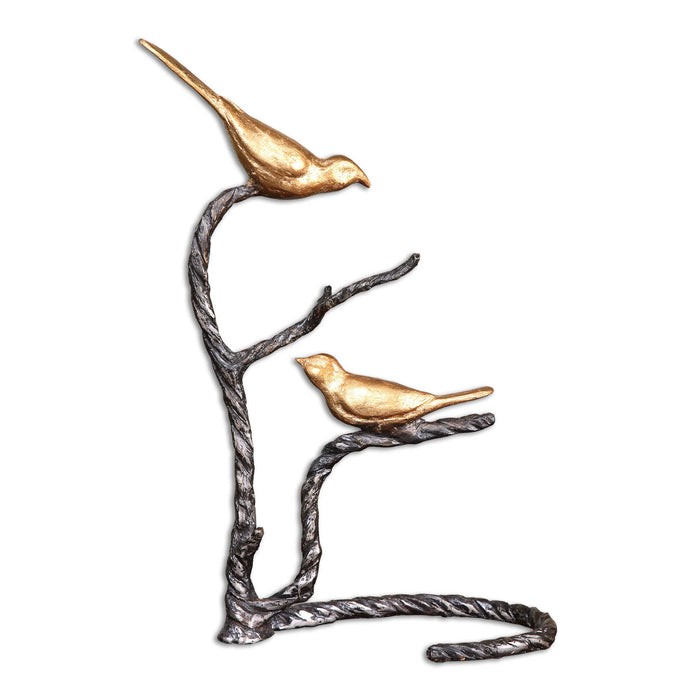 Song Birds on Branch Sculpture