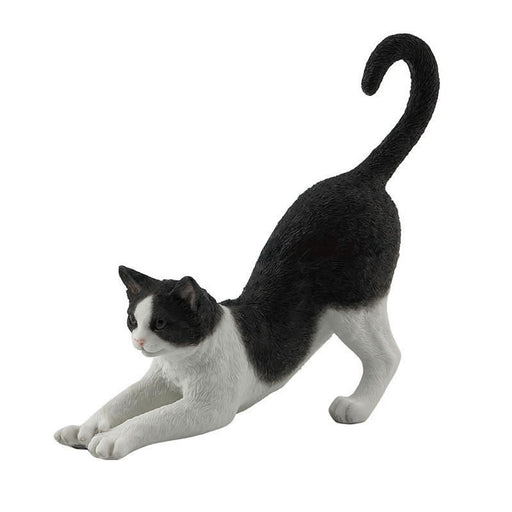 Black And White Cat Stretching Statue