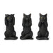Black Kittens Figurines- Hear/Speak/See No Evil (Set of 3)