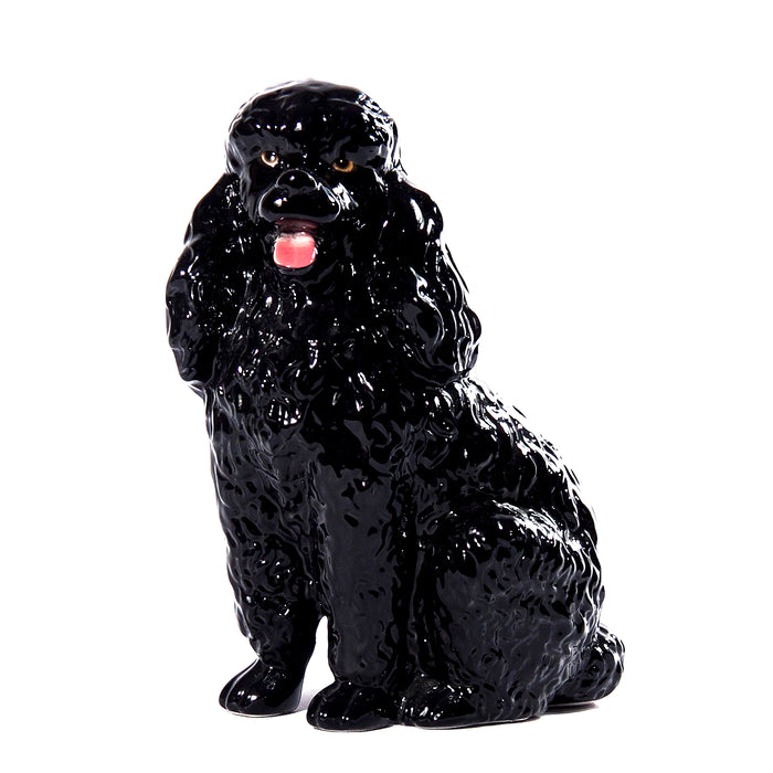 Black Poodle Sculpture- Italian Ceramic