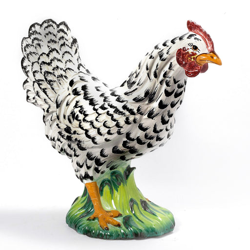 Speckeled Hen Sculpture-Italian Ceramic-12"H