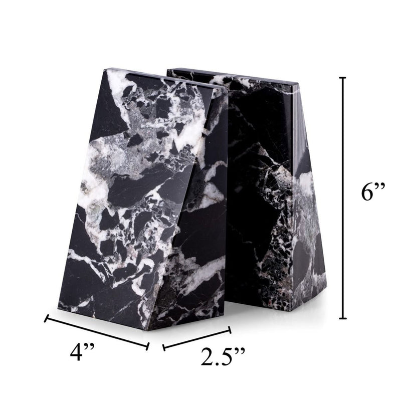 Marble Wedge Bookends- Multiple Color Options
