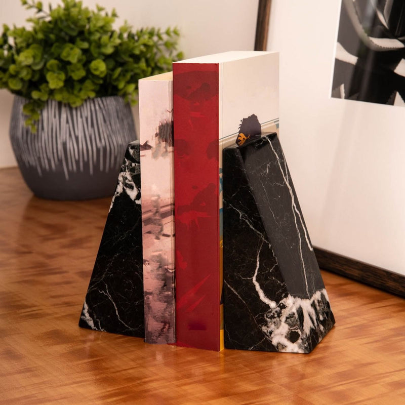 Marble Wedge Bookends- Multiple Color Options