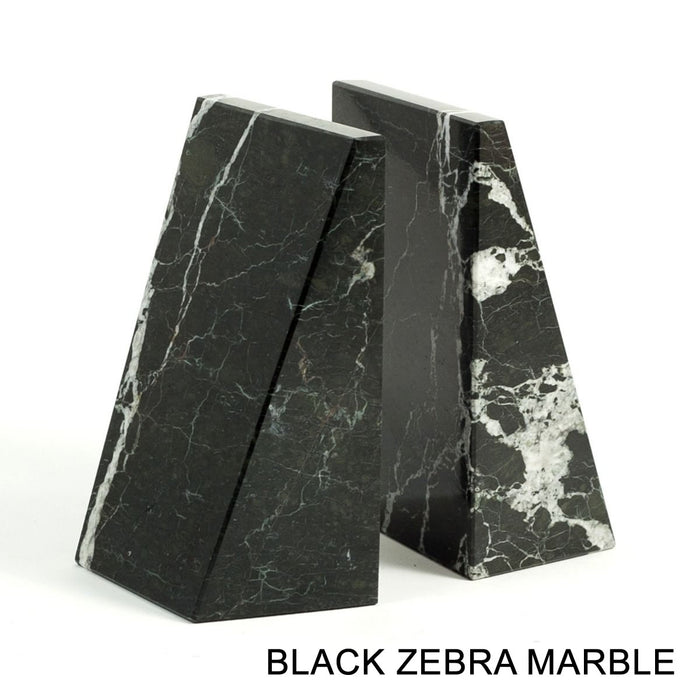 Black Zebra Marble Bookends