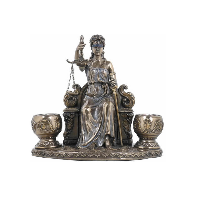 Blind Lady Justice Candleholder