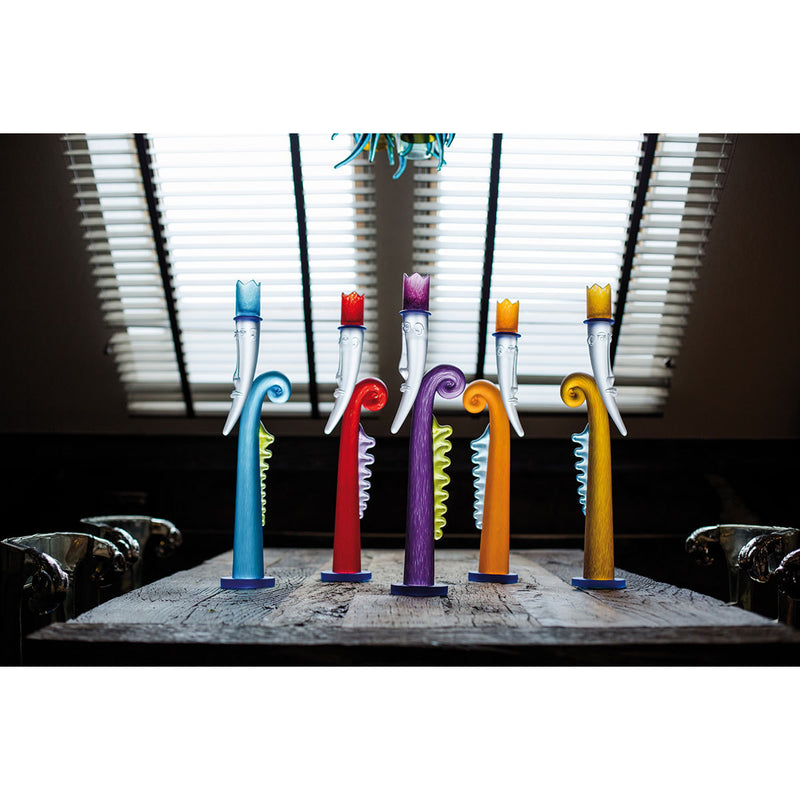 Blown Glass Whimisical Candlesticks Borowski