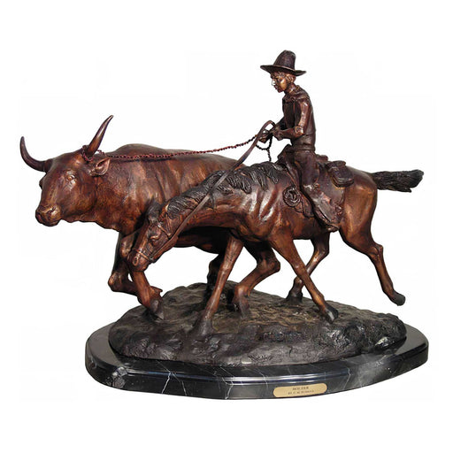 Bolter-Cowboy Roping Steer Bronze Sculpture
