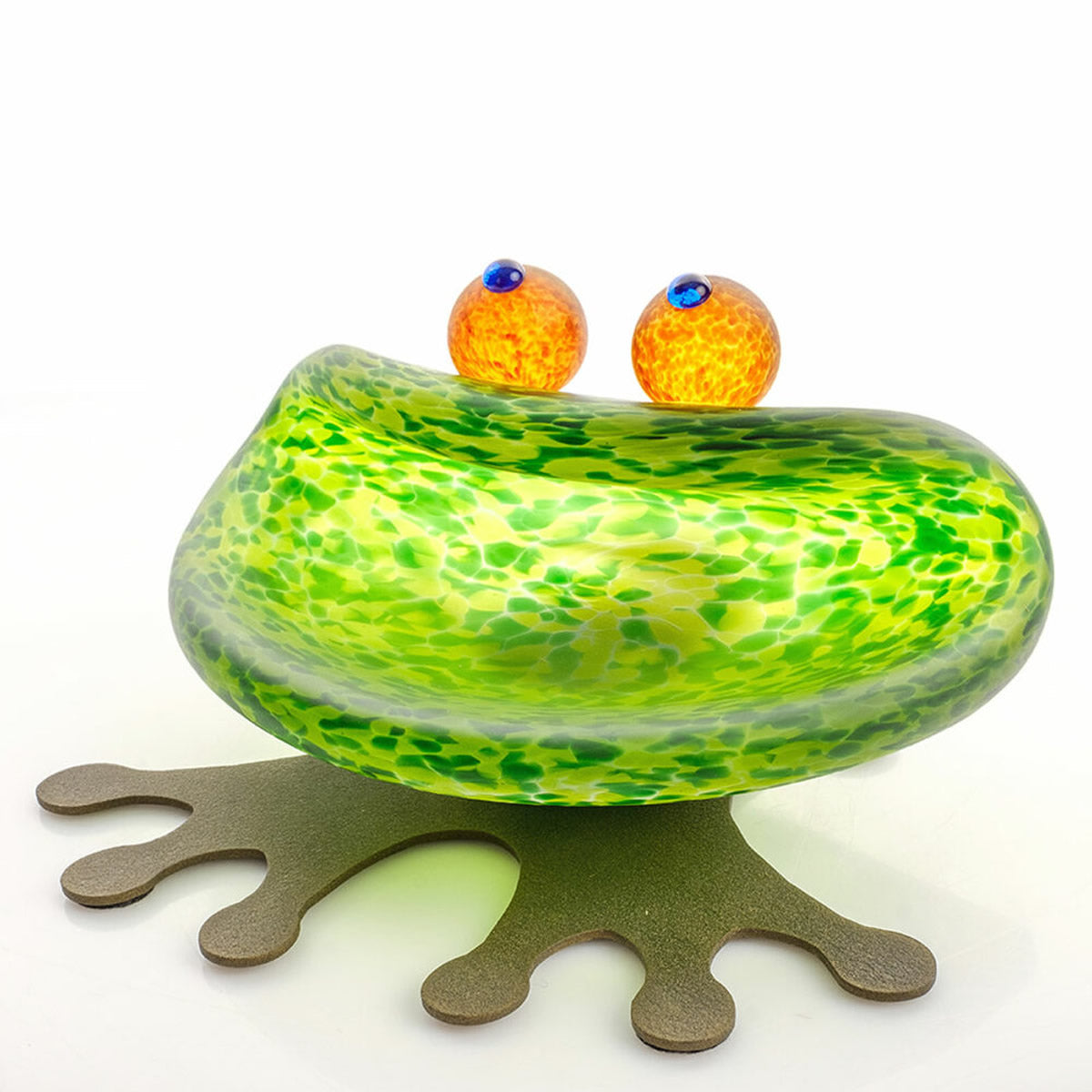 Hopper Frog Bowl- Art Glass — AllSculptures