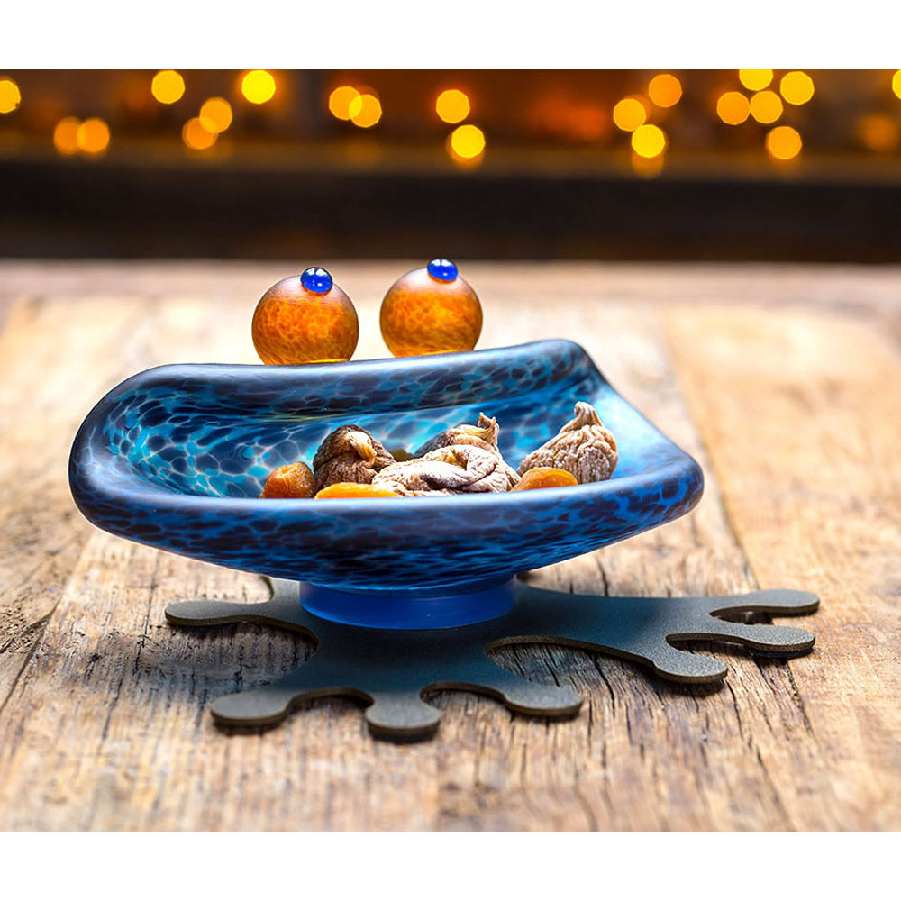 グラスアーティストborowskiのお皿 Hopper Frog Bowl- Art Glass — AllSculptures