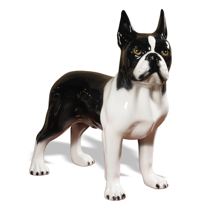 Boston Terrier Sculpture, Black/White