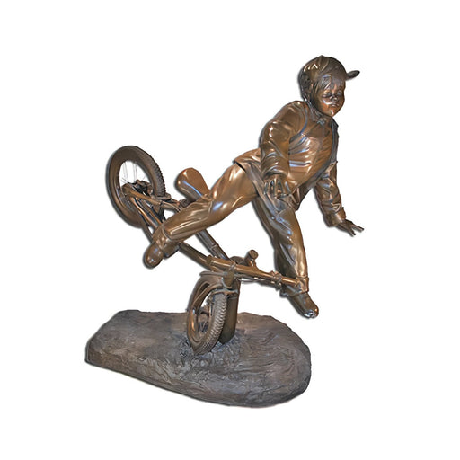 Boy Falling Off Bike Bronze Sculpture