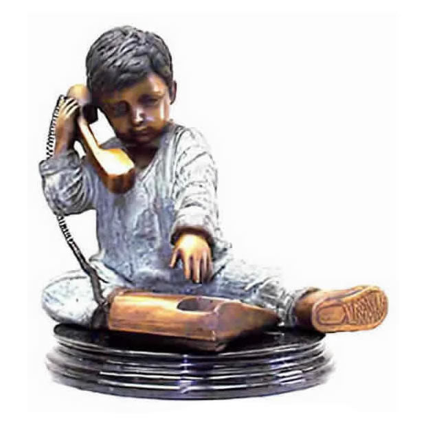 Telephone Boy Bronze Sculpture
