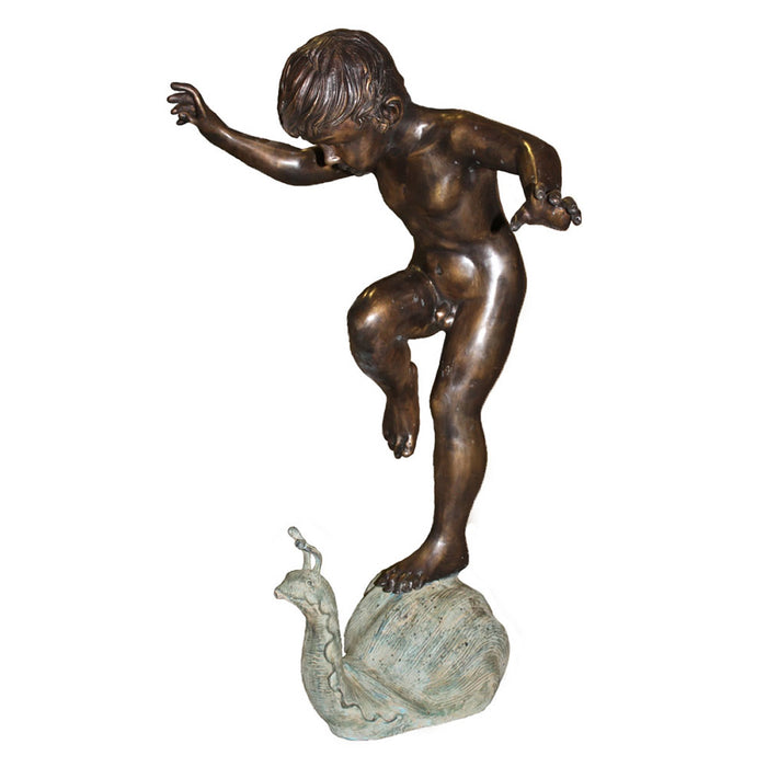 Boy on Snail Bronze Fountain