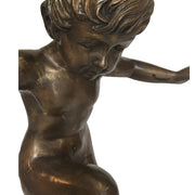 Boy on Snail Bronze Fountain Detail View