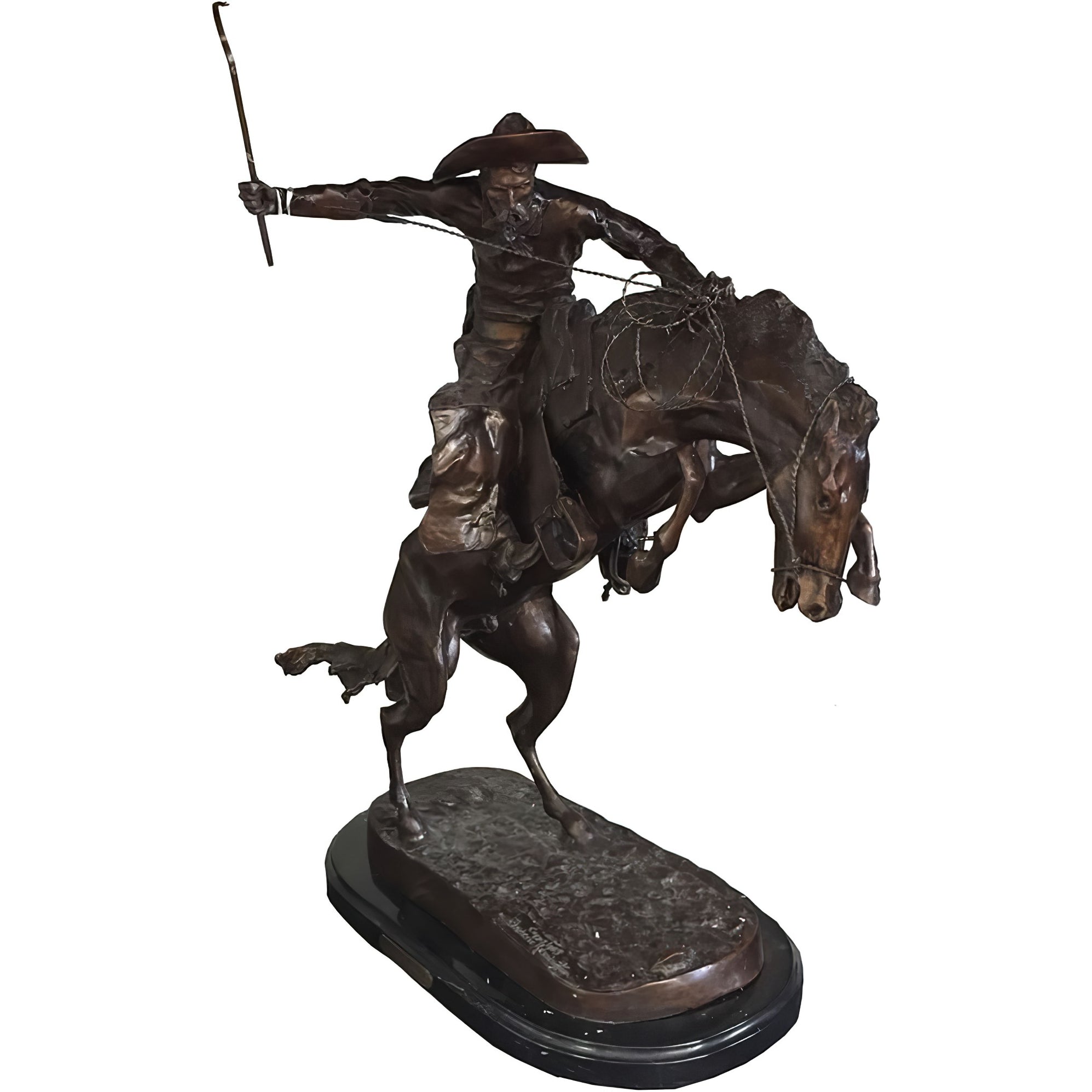 Bronco Buster Bronze Cowboy Sculpture — AllSculptures