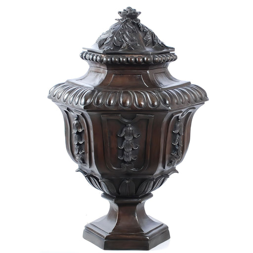 Bronze Bell Flower Urn with Lid