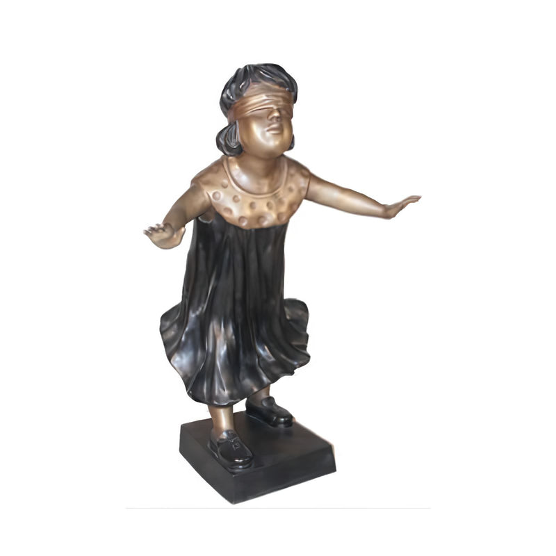 Bronze Blindfold Girl Statue