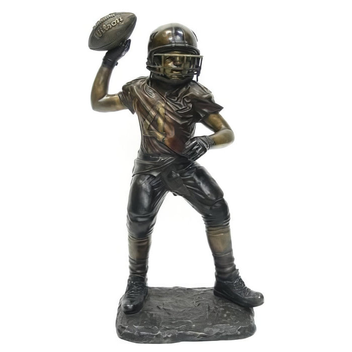 Bronze Boy Playing Football Statue
