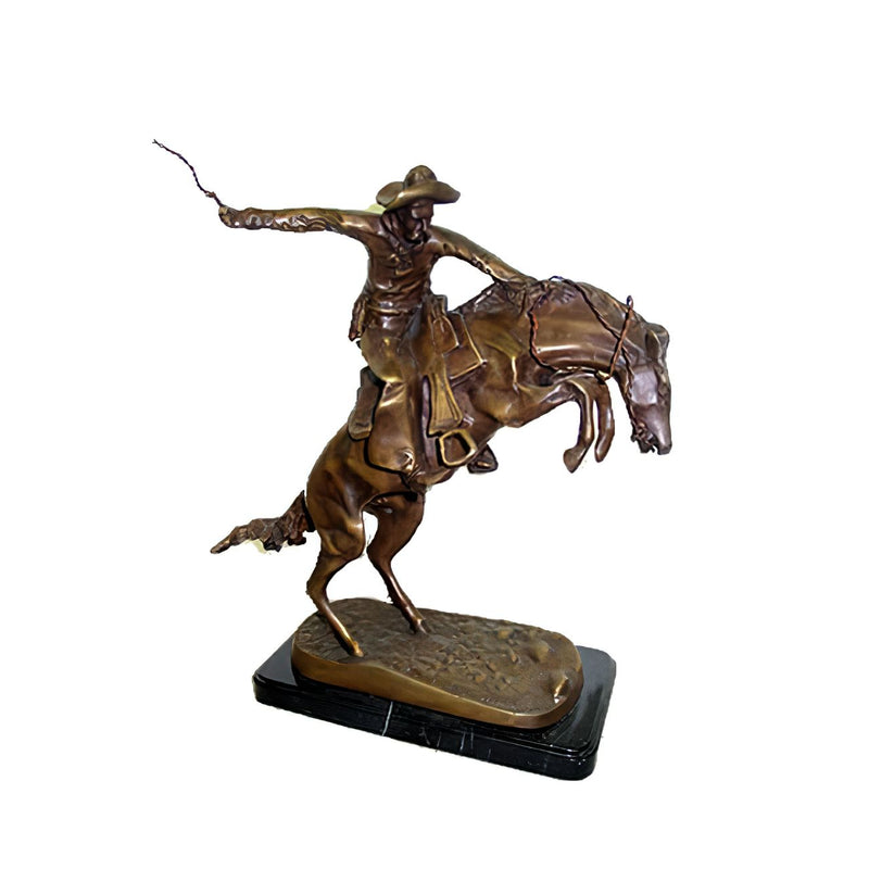 Bronze Bronco Buster Statue 12 Inch
