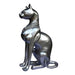 Bronze Cat Sculpture- Silver Finish