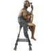 Bronze Champagne Lady on Stool