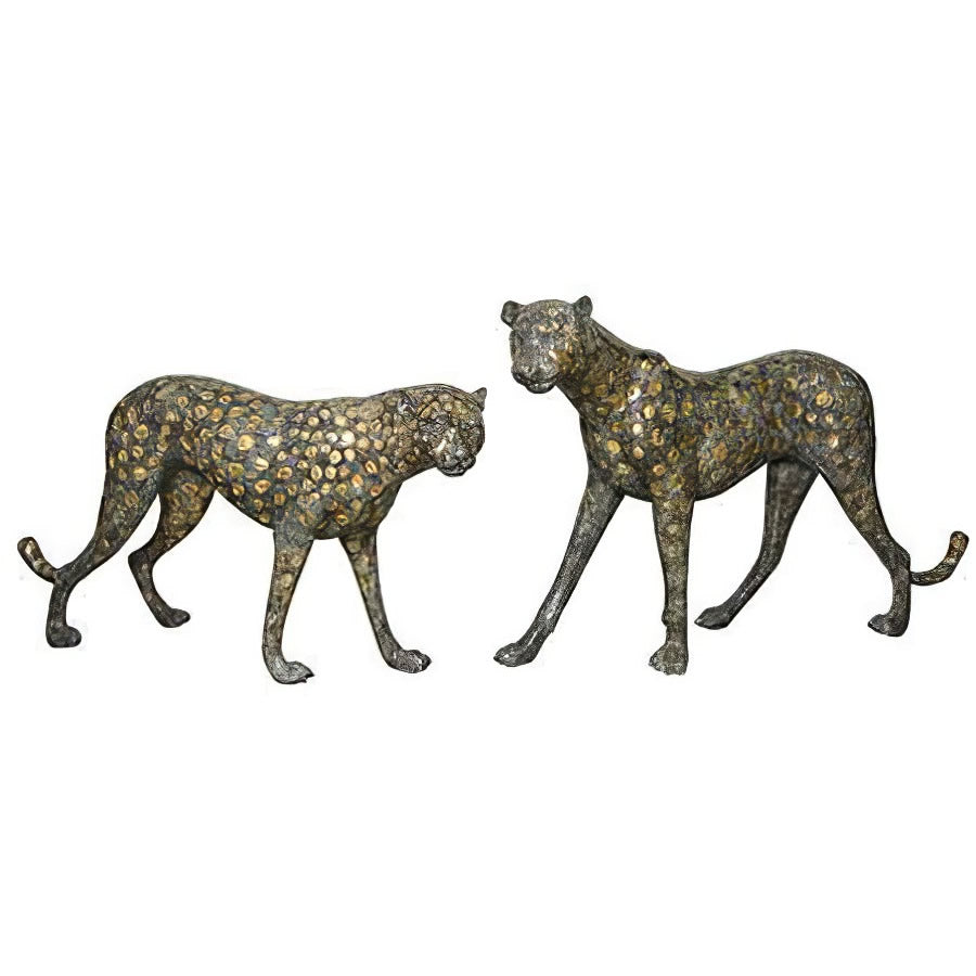 Bronze Cheetah Sculpture Pair — AllSculptures