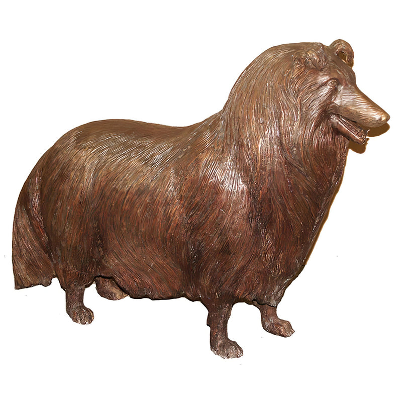 Bronze Collie Dog Statue