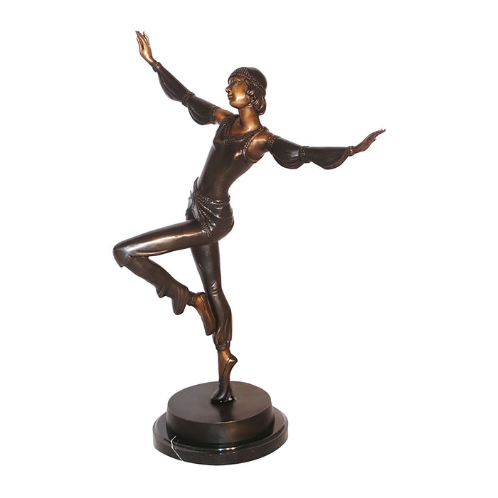Bronze Deco Dancer Statue- 21 Inch