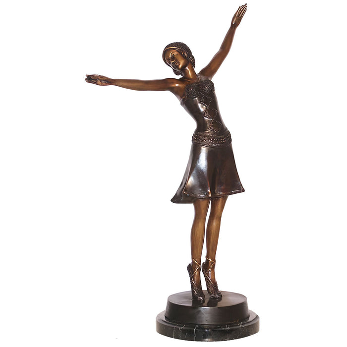 Bronze Deco Dancer Statue- 23 Inch