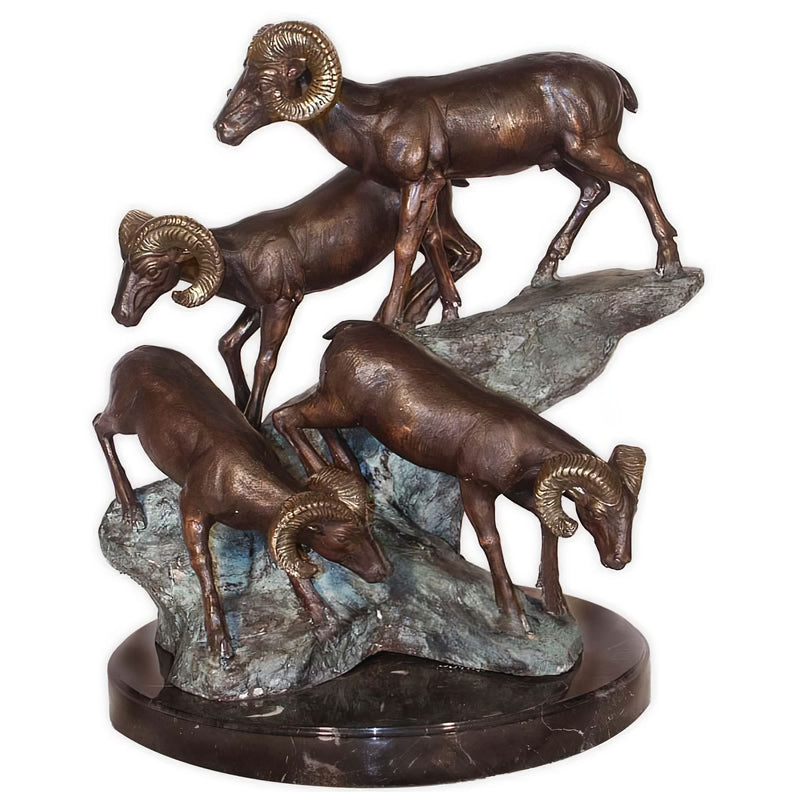 Bronze Descending Rams