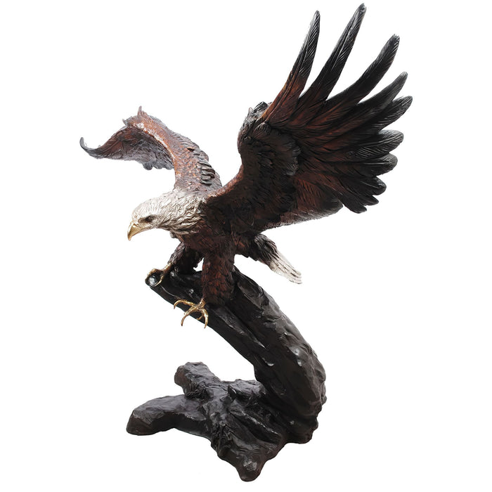 Bronze Eagle Sculpture, Wings Up